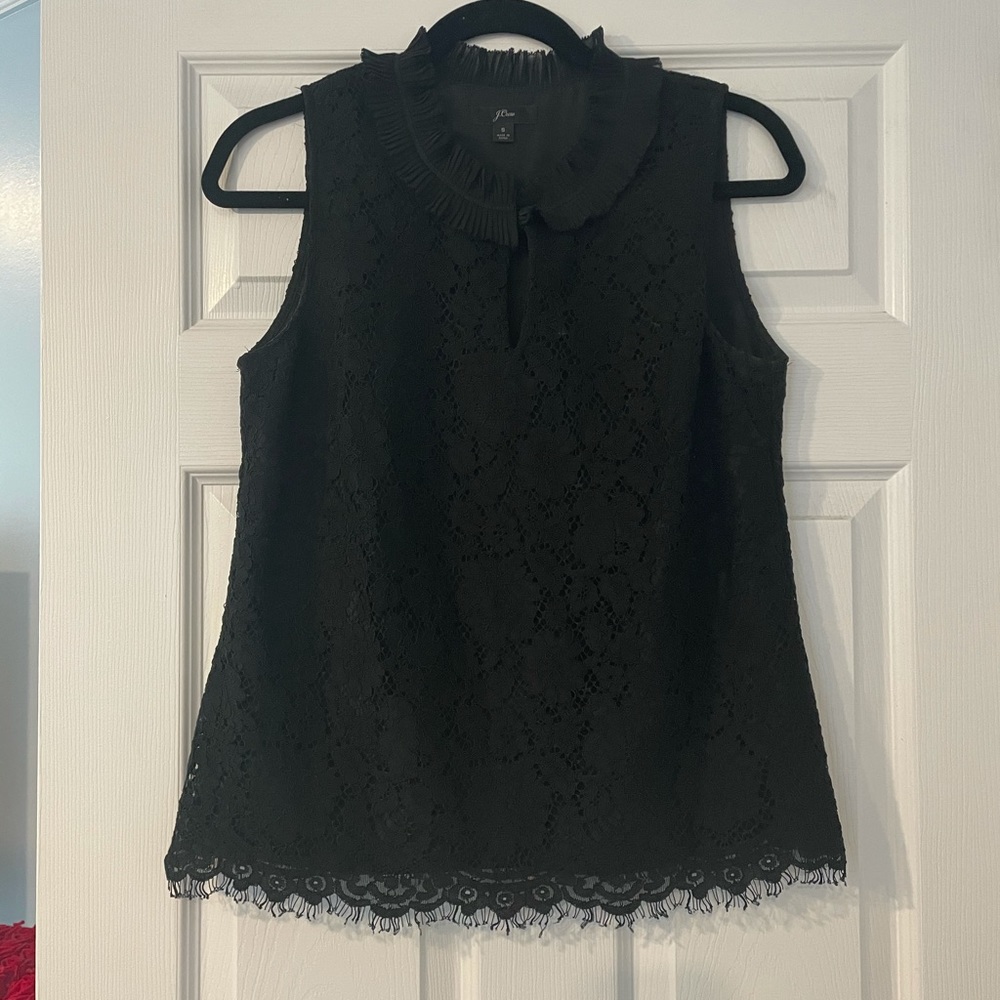 J. Crew Black lace top